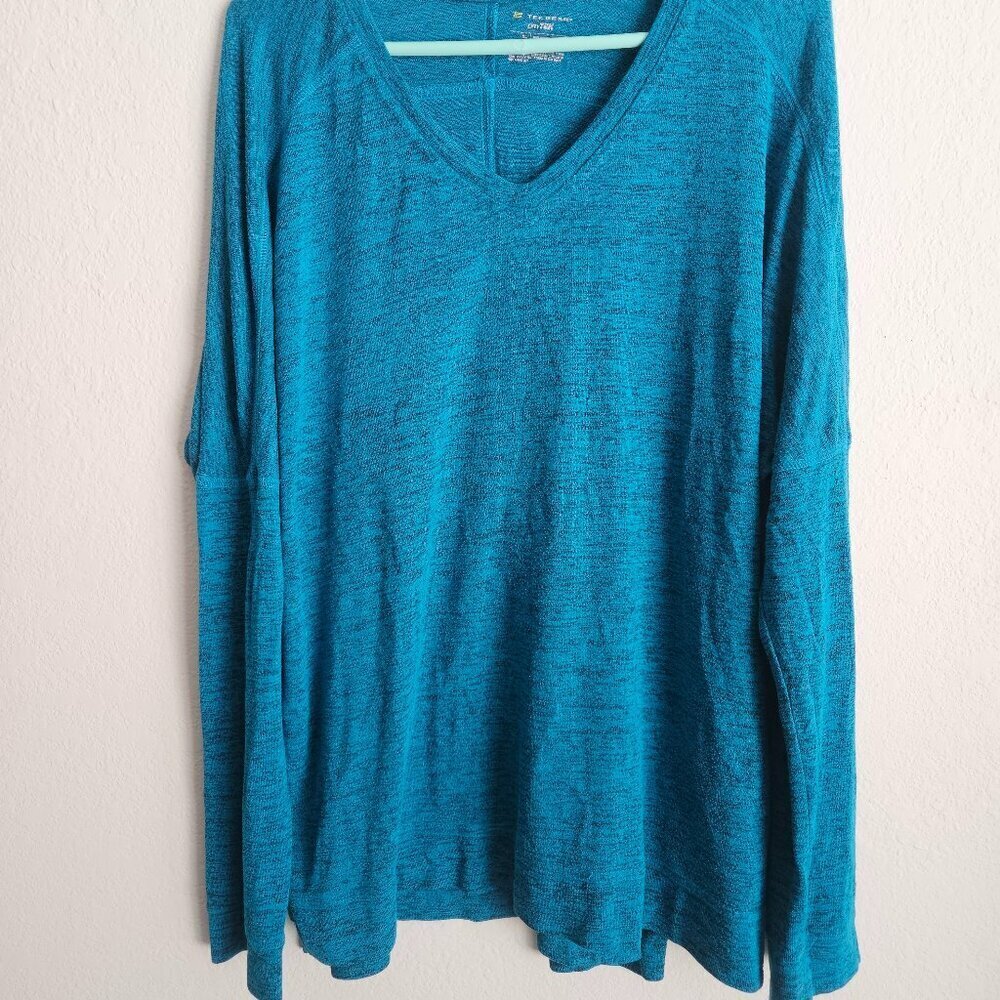 Tek gear dry tek gym Pullover workout shirt tunic teal black Slits On Sides XL - Picture 4 of 6